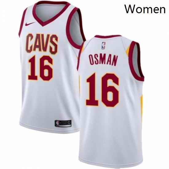 Womens Nike Cleveland Cavaliers 16 Cedi Osman Authentic White NBA Jersey Association Edition
